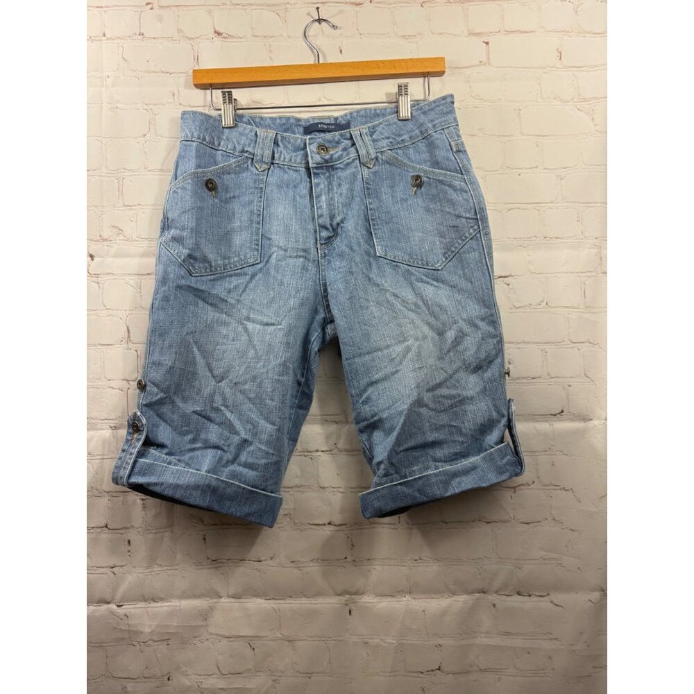 Bill Blass Jeans Shorts Womens Shorts Size 8 Medium Wash Stretch Rolled Hem